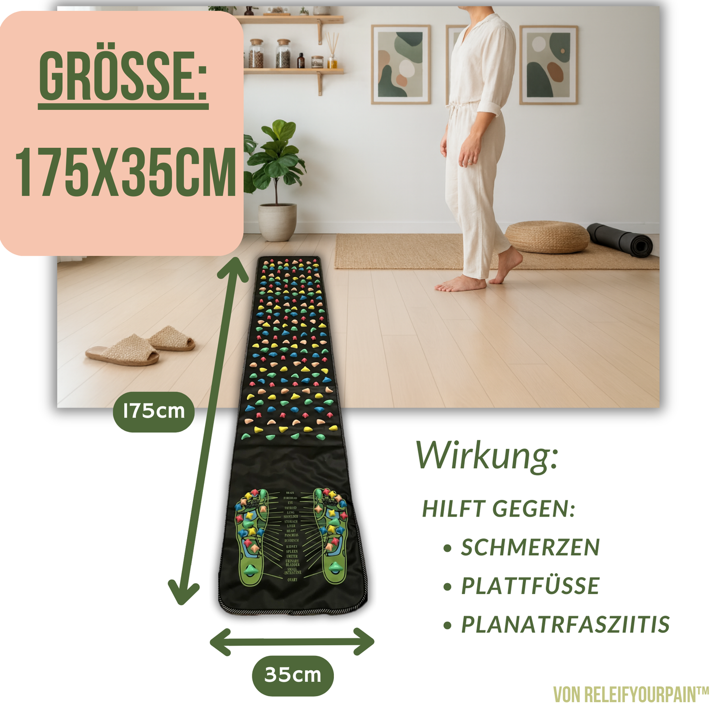 RELIEFYOURPAIN™ - Reflexzonenmassagematte für deine Gesundheit