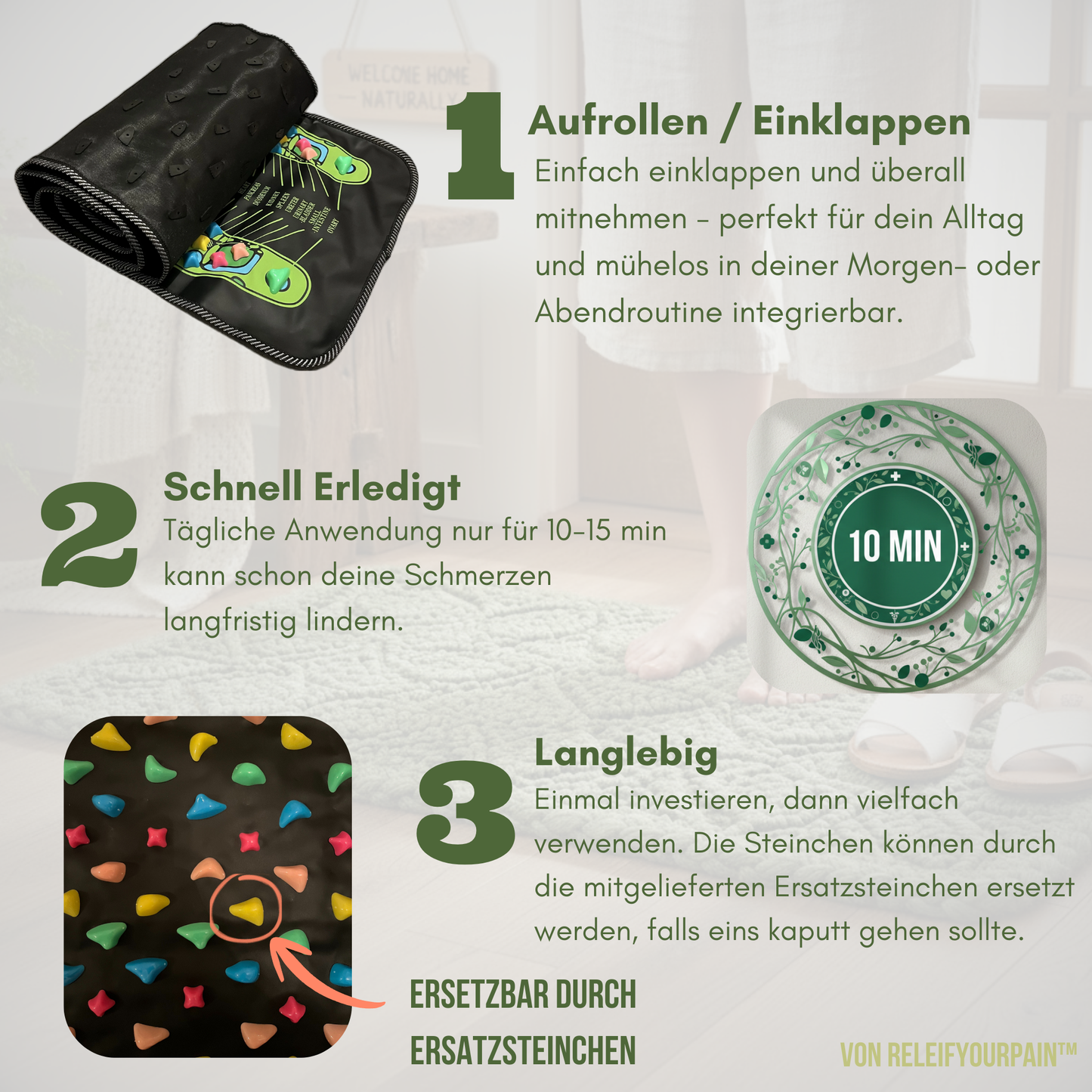 RELIEFYOURPAIN™ - Reflexzonenmassagematte für deine Gesundheit