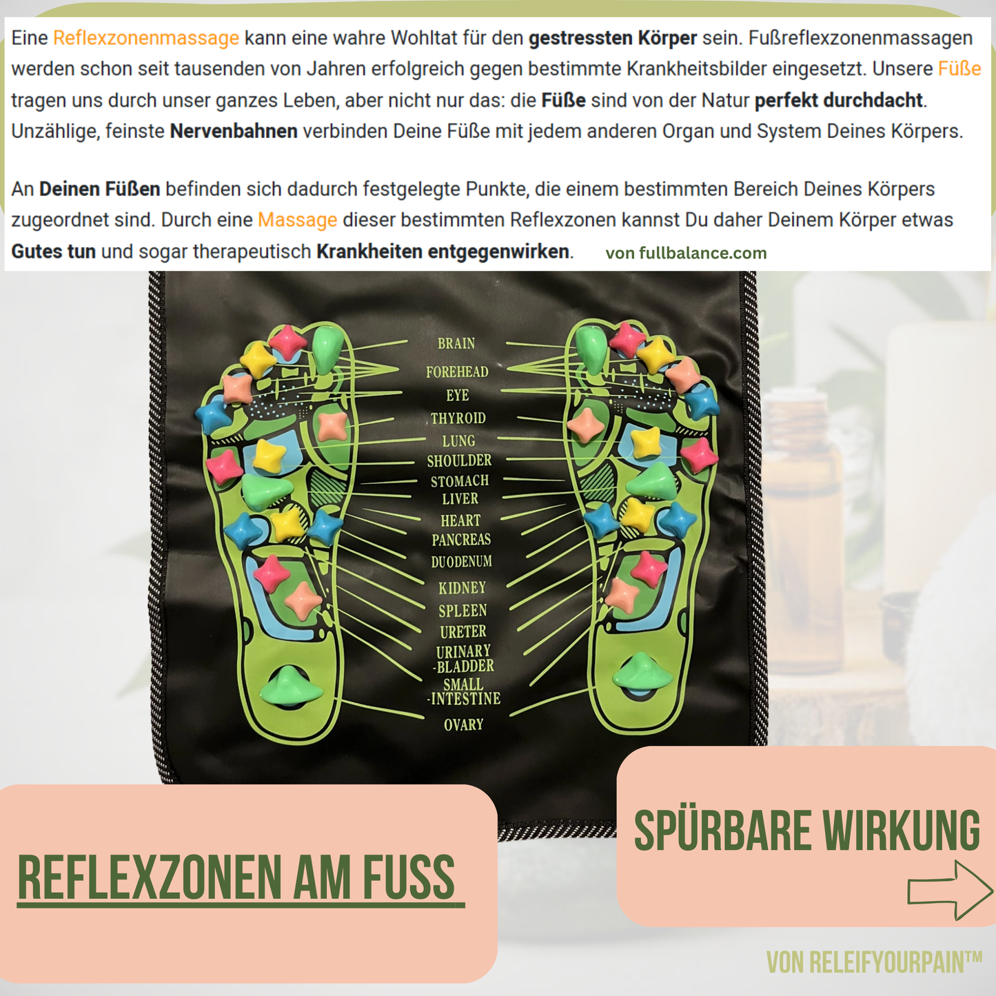 RELIEFYOURPAIN™ - Reflexzonenmassagematte für deine Gesundheit